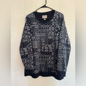 Lands' End size xl Navy & white pullover Sweater